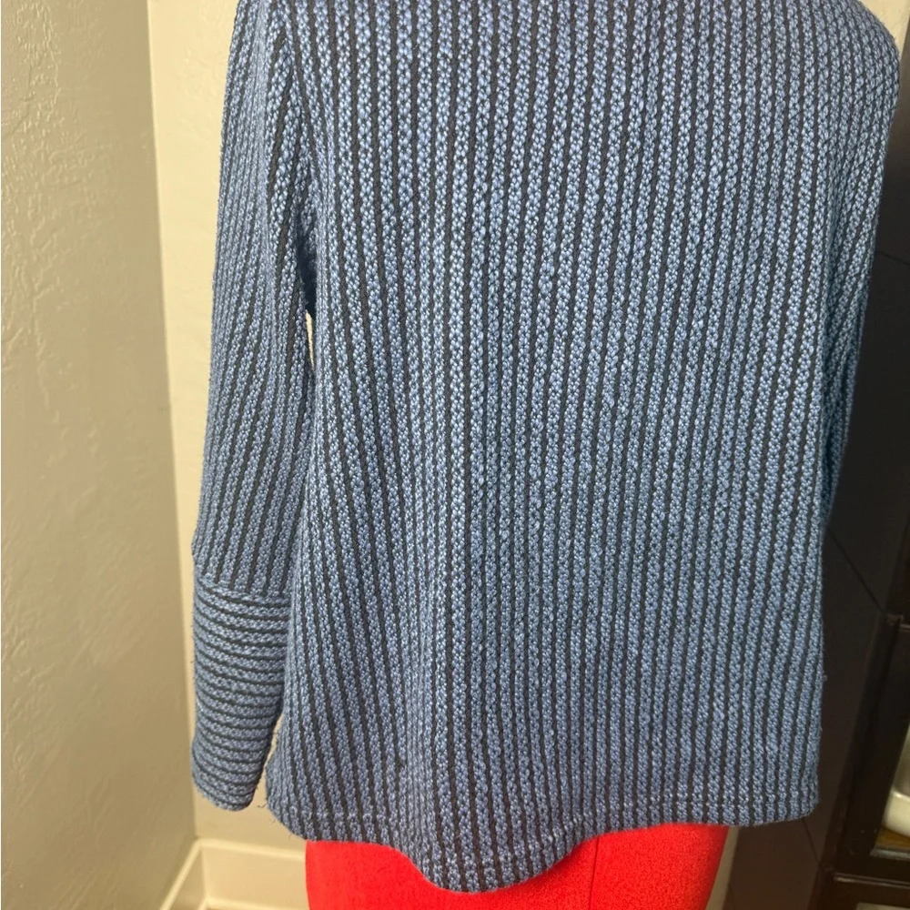 Habitat Clothes to Live In Textured Stripe Knit Top Blue Black Size S